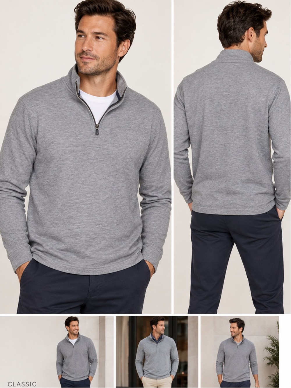 Banana Republic Luxury Touch Men’s Gray Quarter Zip Pullover Size L